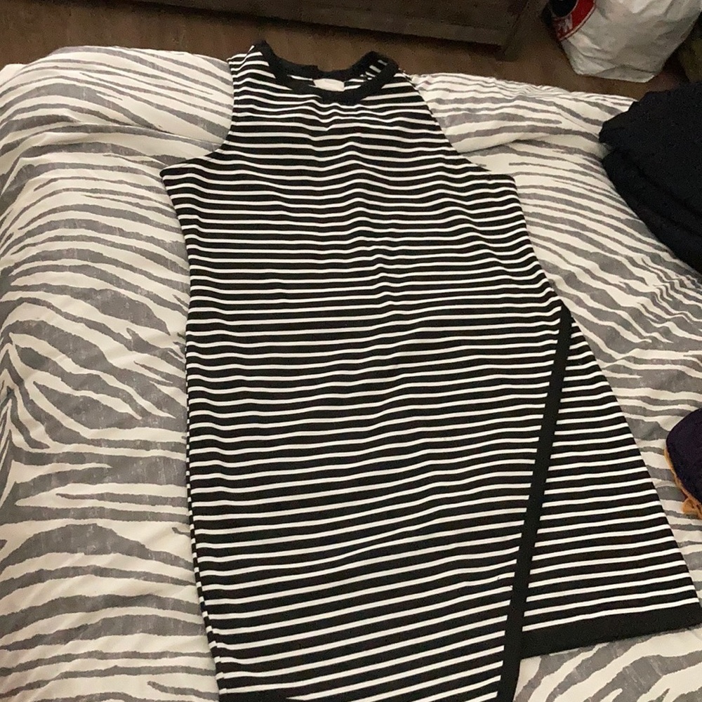 Black and white plus size dress